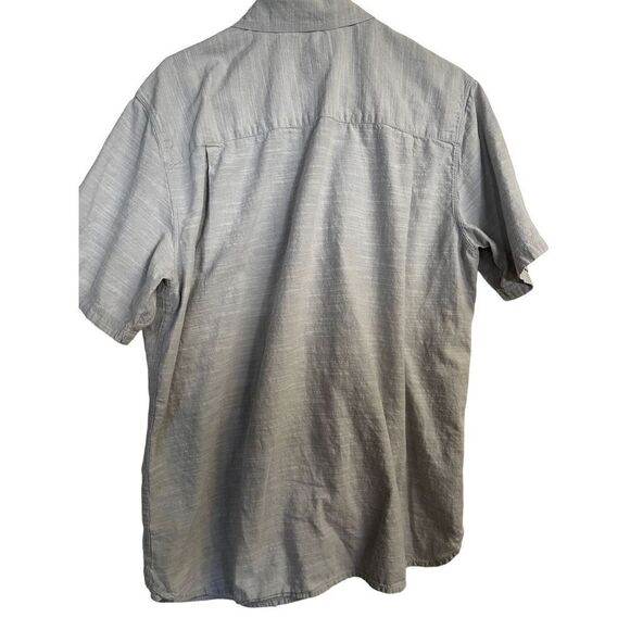 Woolrich Mens Space Dye Gray Short Sleeve Collared Buttons Up Shirt Size L - Picture 7 of 11